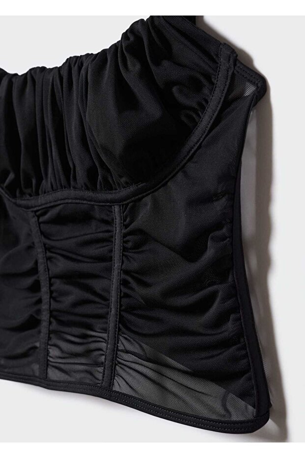 Yarı Transparan Korse Bluz - 5