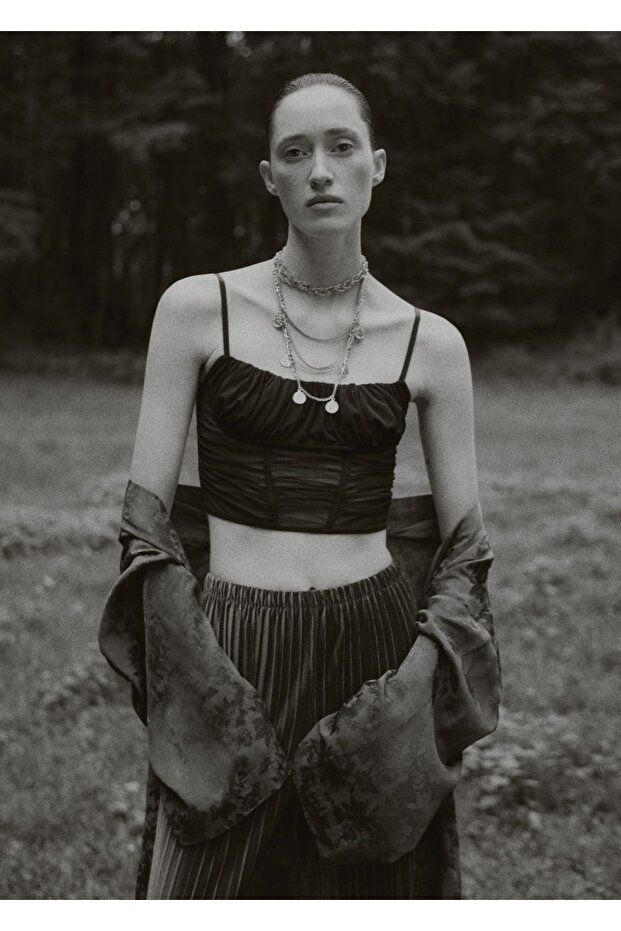 Yarı Transparan Korse Bluz - 6