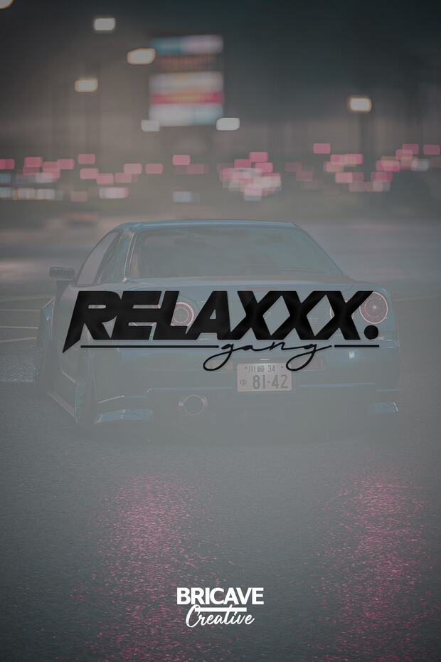 Relax Gang Lettering JDM Car-Motorcycle Windshield Label Sticker 28x7cm