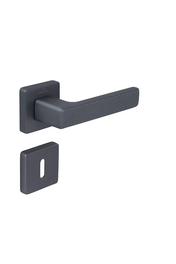 ÇEBİ Kare Rozetli Polymer Kapı Kolu Gren Füme Antrasit MP67 Oda - 1