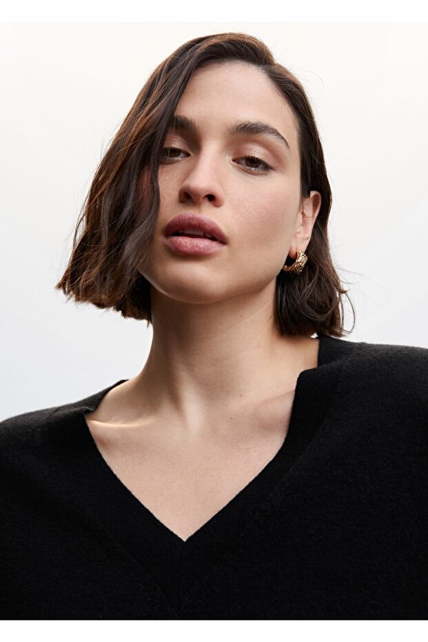 %100 Yün V Yaka Kazak - 6