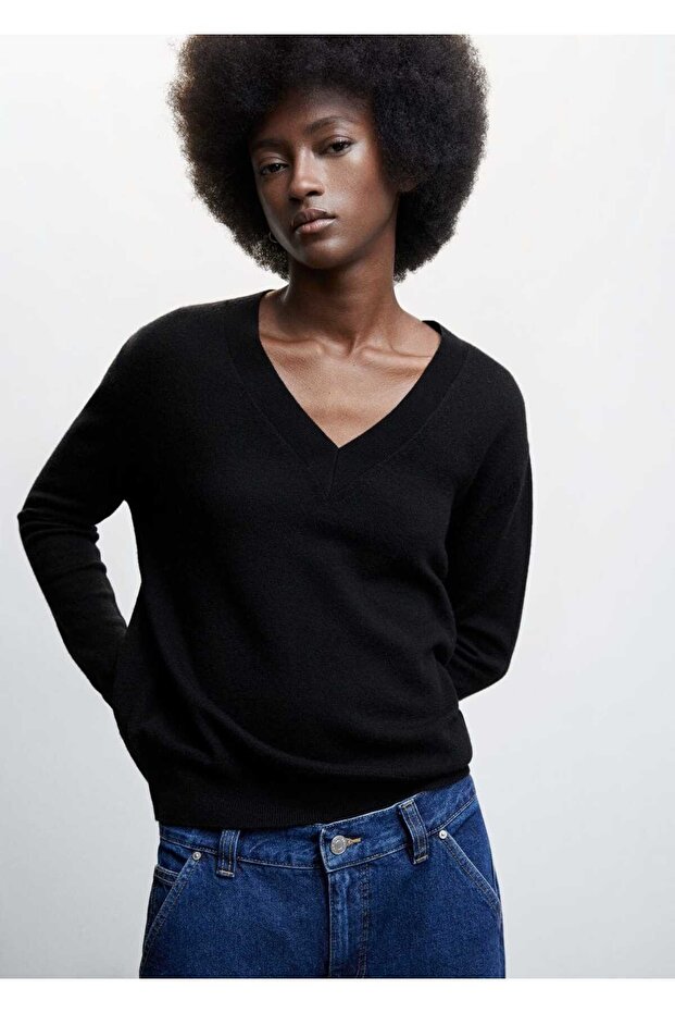 %100 Yün V Yaka Kazak - 8