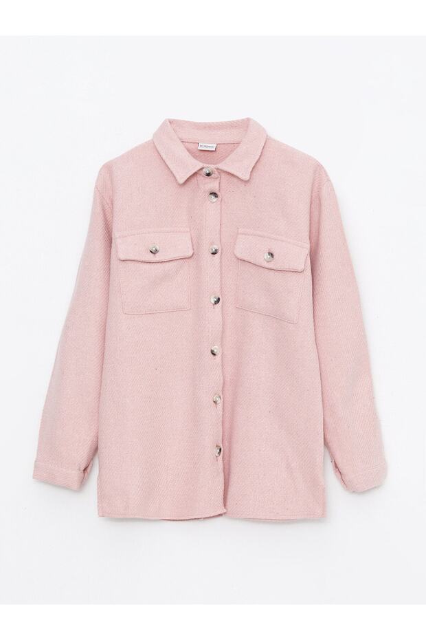 Basic Long Sleeve Girl's Shirt Jacket
