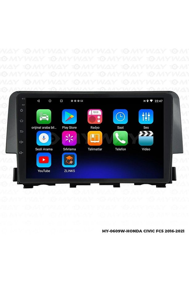 HONDA CİVİC FC5 ANDROİD 12 MULTİMEDYA CARPLAY 2GB RAM+32GB HDD NAVİGASYON EKRAN - 1