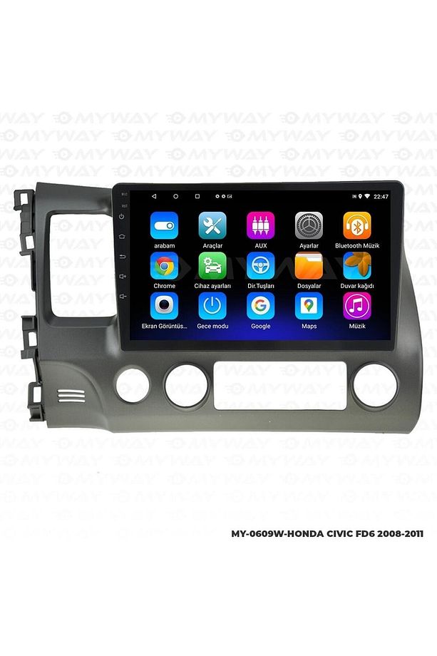 HONDA CİVİC FD6 ANDROİD 12 MULTİMEDYA CARPLAY 2GB RAM+32GB HDD NAVİGASYON EKRAN - 2