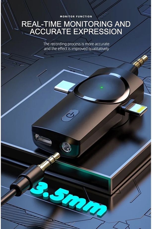 Type-C iPhone Çiftli Kablosuz Yaka Mikrofonu 3in1 Kamera PC Android iOS Uyumlu - 8