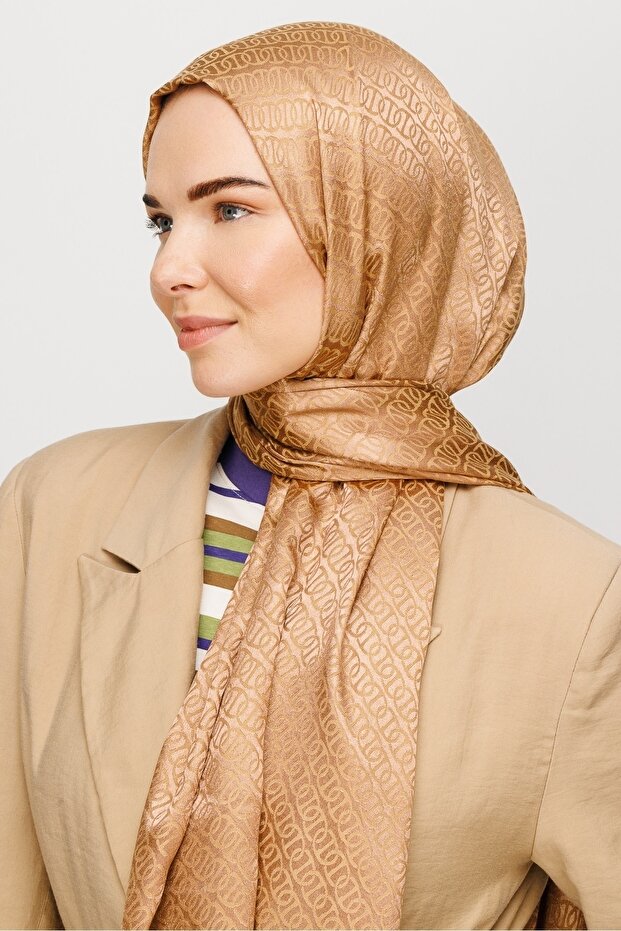 Forever Pattern Shiny Jacquard Shawl - 1