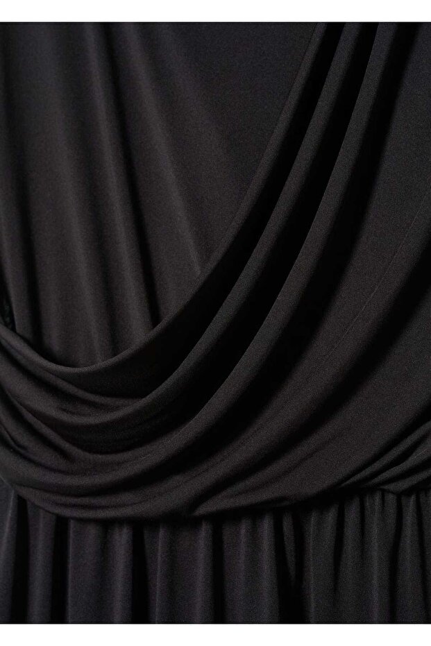 Drape Detaylı Elbise - 5