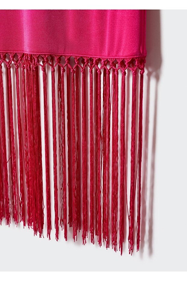 Halter Yaka Püsküllü Elbise - 7