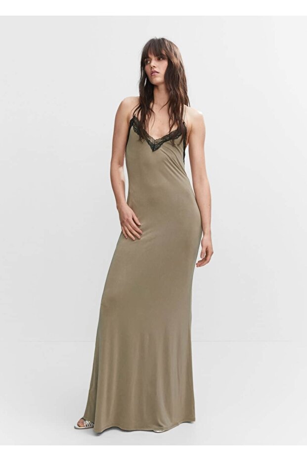 Sırtı Açık Askılı Elbise - 2