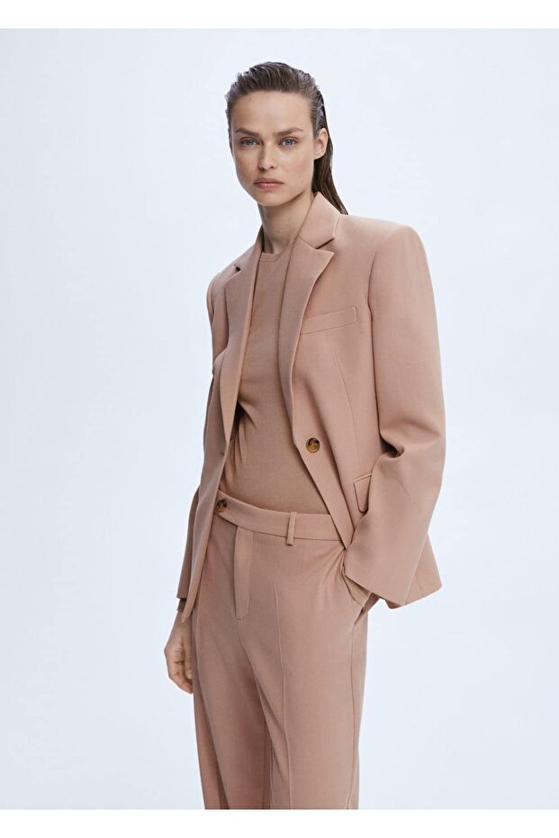 Cepleri Dikişli Kumaş Blazer Ceket - 1