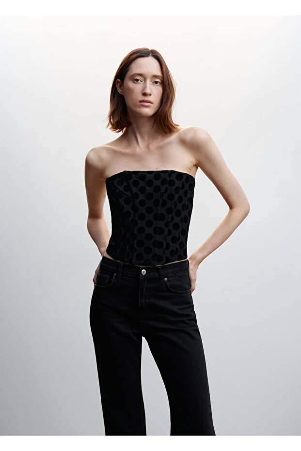 Puantiyeli Korse Bluz - 1