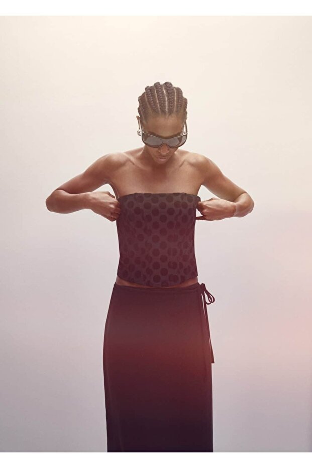 Puantiyeli Korse Bluz - 6