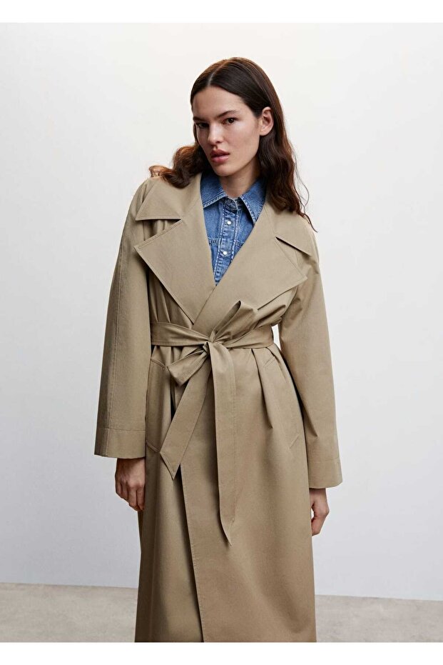 Oversize Pamuklu Trençkot - 1