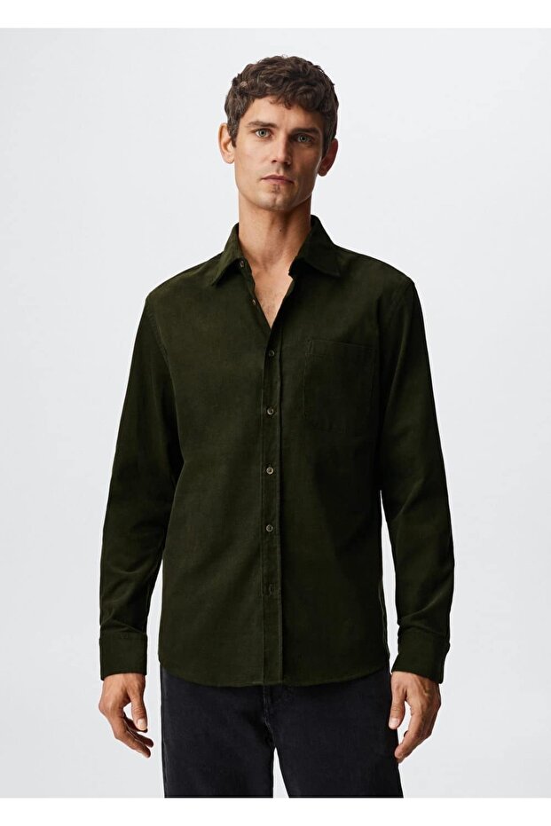 Regular Kesim Mikro Fitilli Gömlek - 1