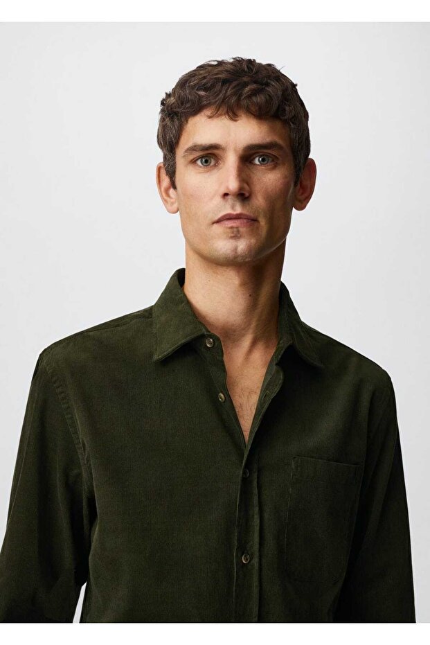 Regular Kesim Mikro Fitilli Gömlek - 5