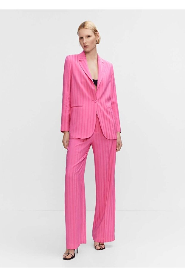 Çizgili kumaş blazer - 2