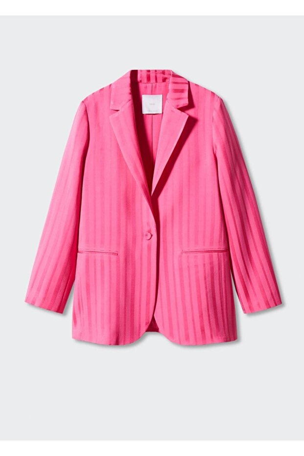 Çizgili kumaş blazer - 3