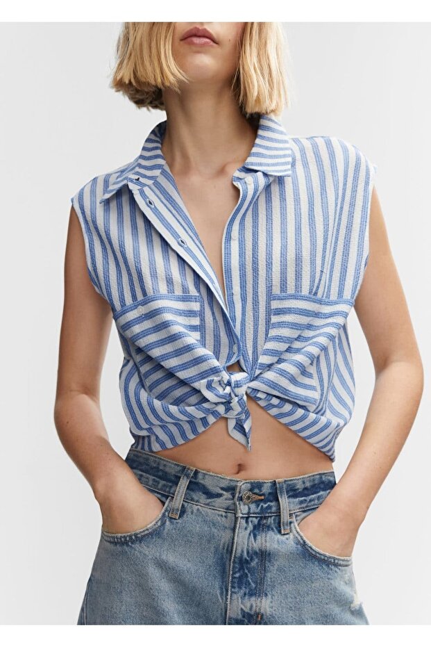 Desenli Kolsuz Gömlek - 5