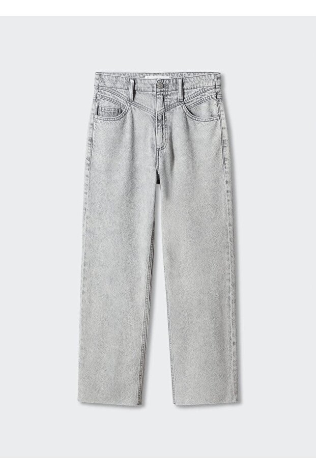 Yıpranmış Paçalı Wideleg Jean - 3