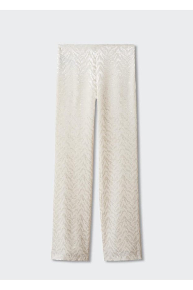 Jakarlı Kumaş Pantolon - 3