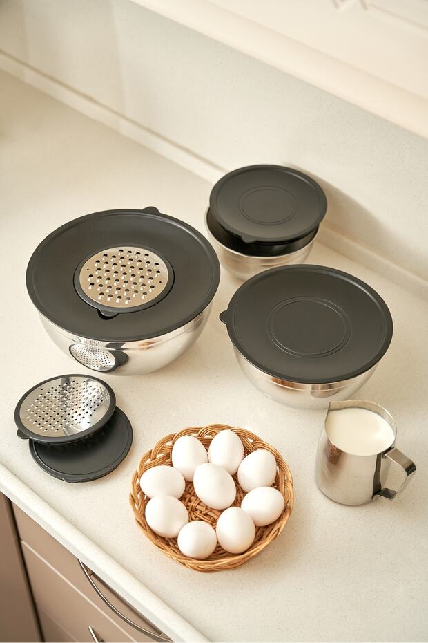 Glory 9 Parça Rendeli Karıştırma Ve Saklama Kabı Seti - 3