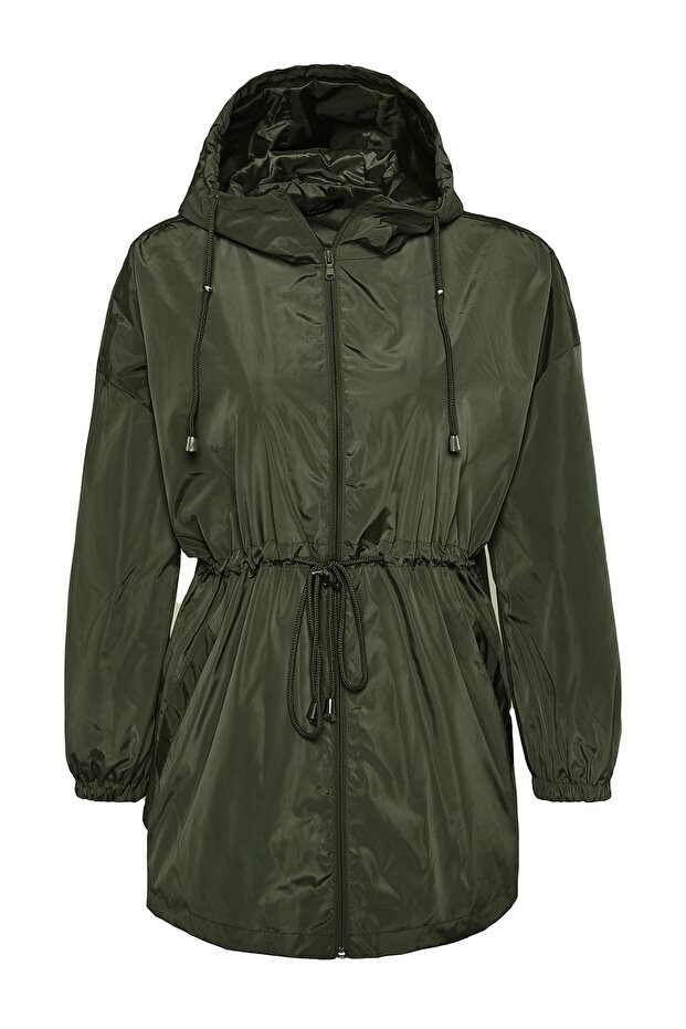 Khaki Oversize Kurtka Przeciwdeszczowa Z Kapturem VIBRATION TWOAW24MO00160 - 12