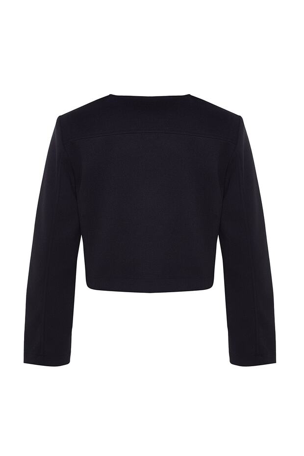 Detailní bunda s knoflíkem v námořnické modré barvě TWOAW24MO00132 - 8