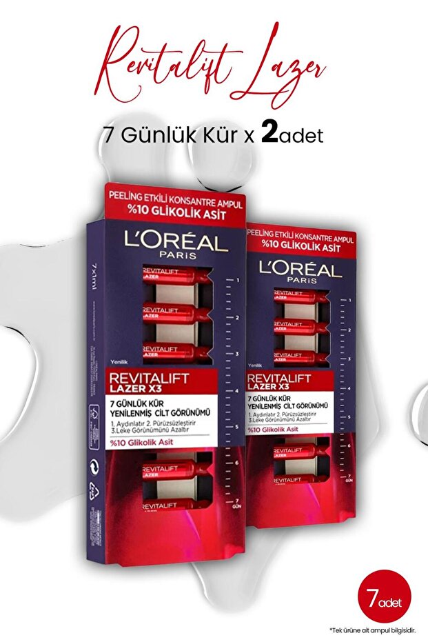 Loreal Paris Revitalift Laser X3 Peeling Effect 7 Day Ampoule Cure x 2 Pieces