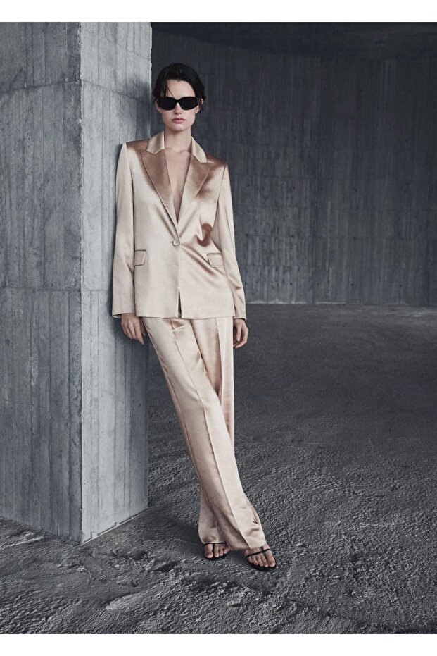 Saten Blazer Ceket - 13