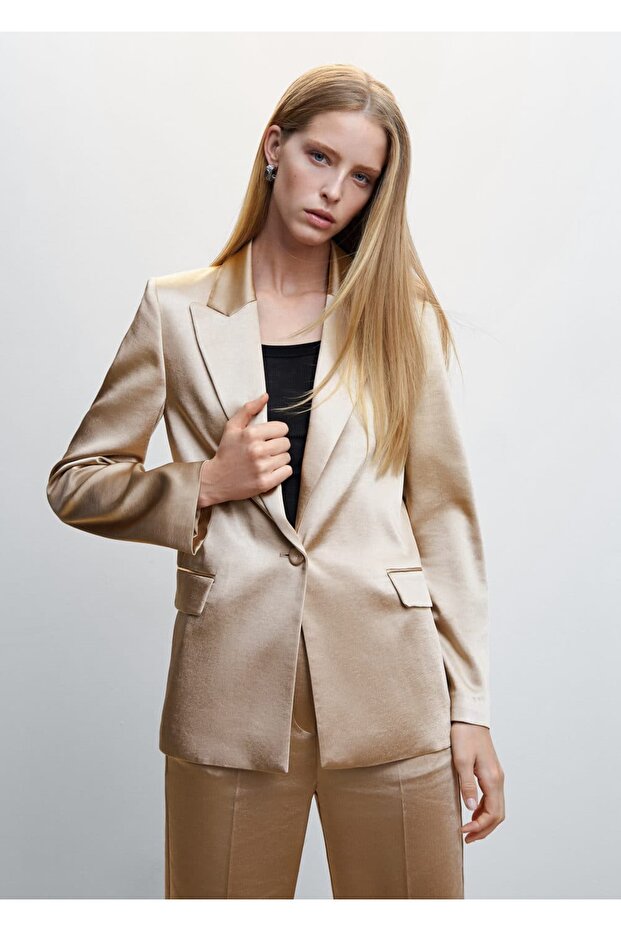 Saten Blazer Ceket - 9