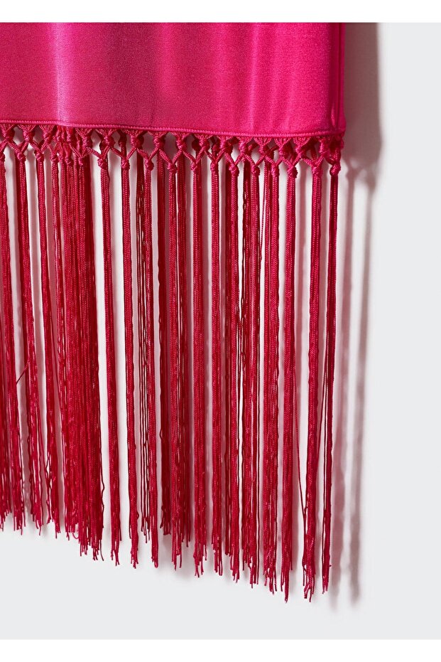 Halter Yaka Püsküllü Elbise - 18