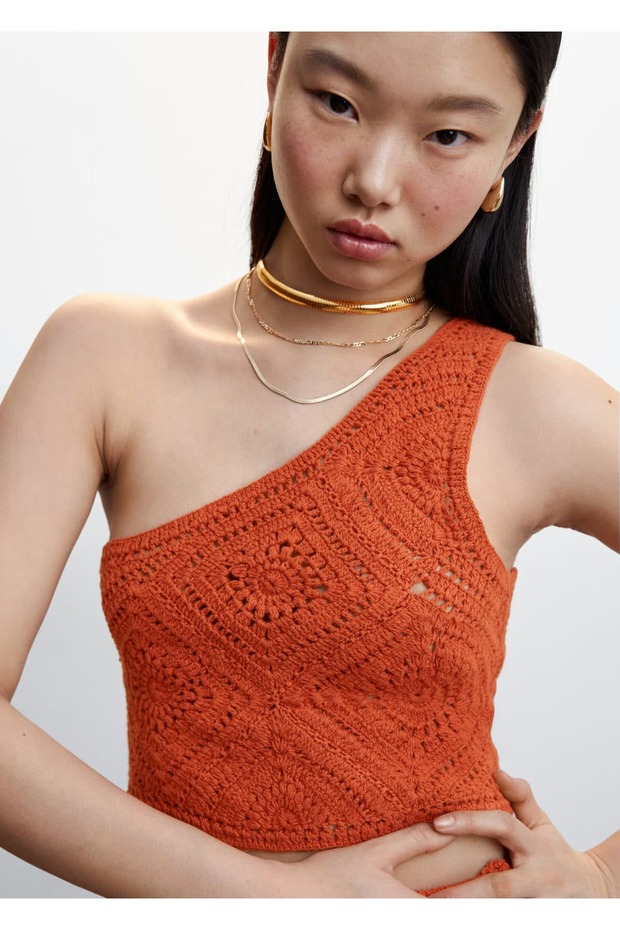 Asimetrik Kroşe Bluz - 19