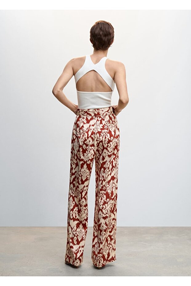 Patterned Palazzo Trousers - 20
