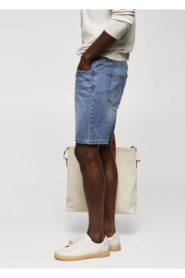 Regular fit denim bermuda şort - 14