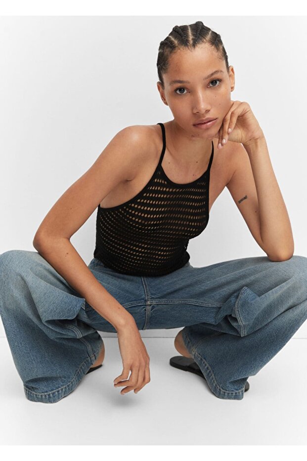 Halter Yaka Triko Bluz - 20