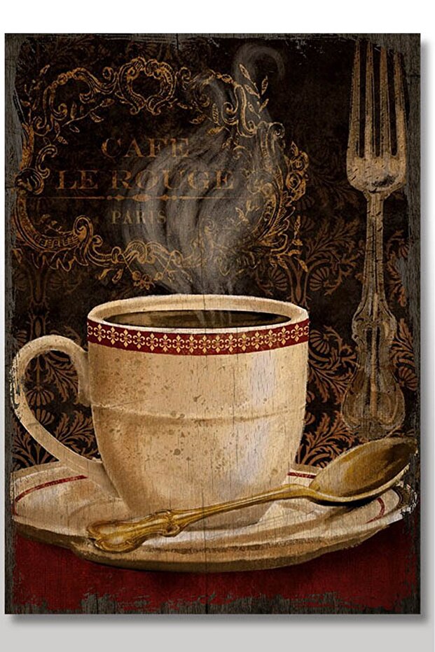 Ahşap Tablo Cafe Le Rouge Şekilli - 1
