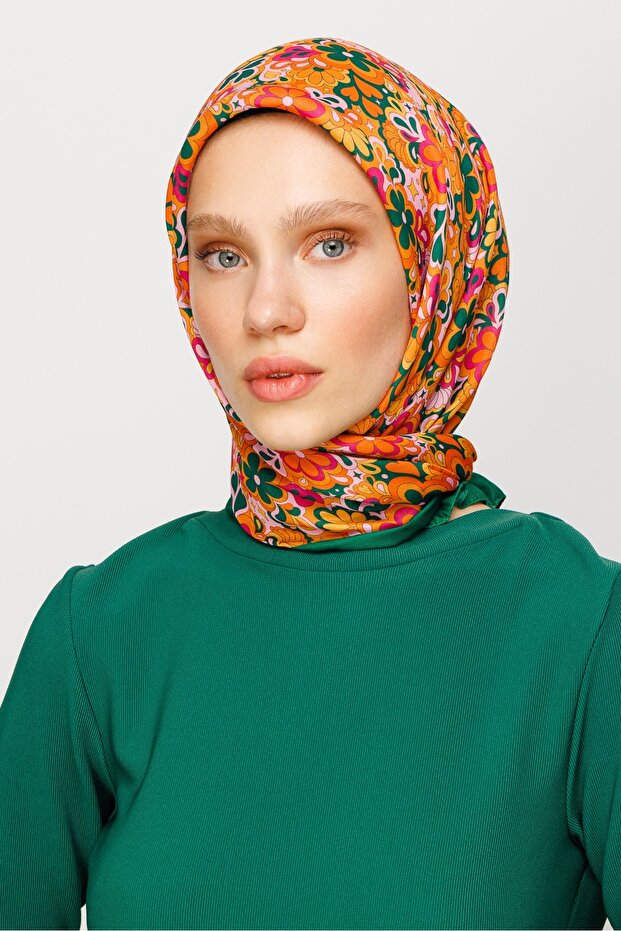 Eșarfă moale digitală cu model Daisy - 2