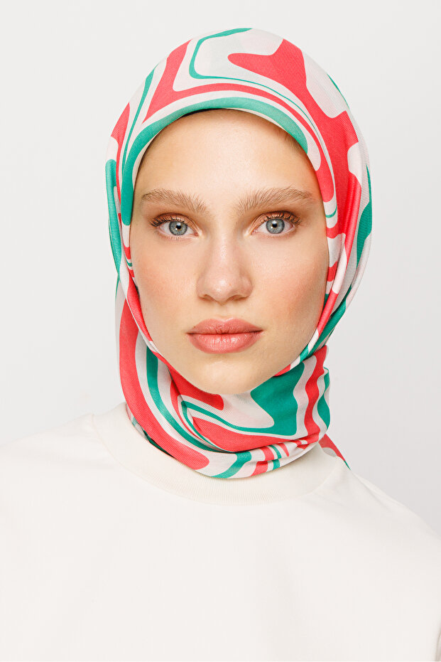 Eșarfă moale digitală cu model Mira - 1