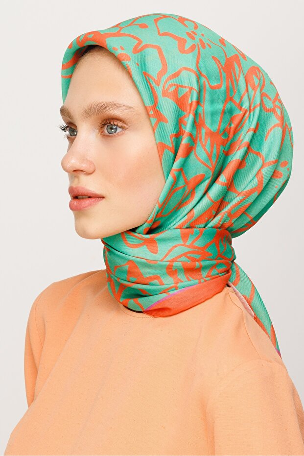 Floral Pattern Digital Soft Scarf - 2