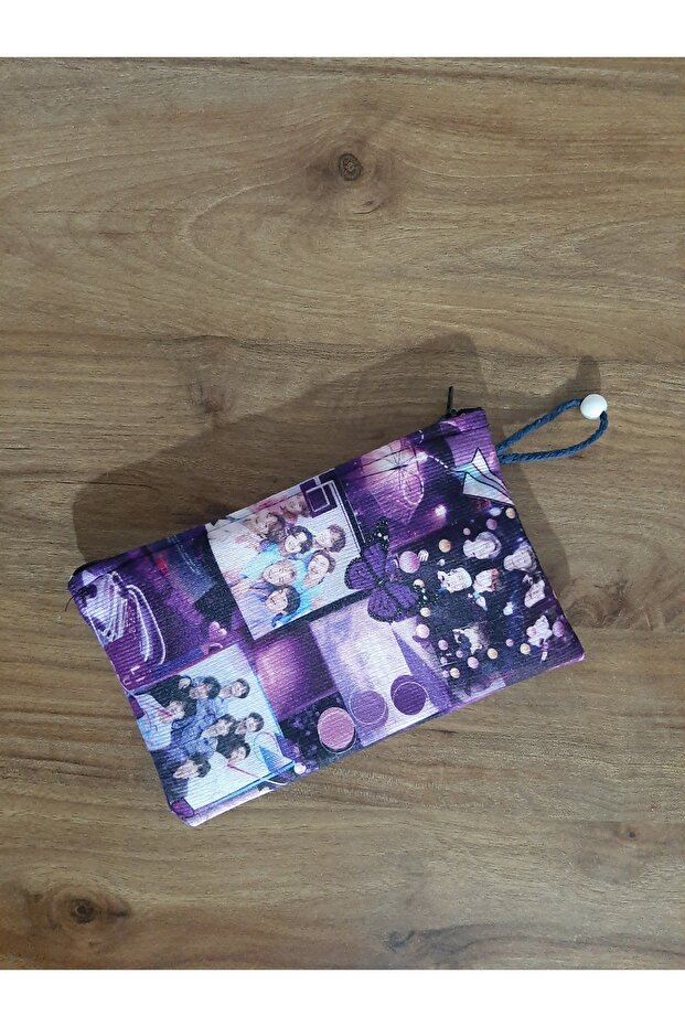 KPOP-BTS 6 NO PURPLE patterned design pen holder-wallet