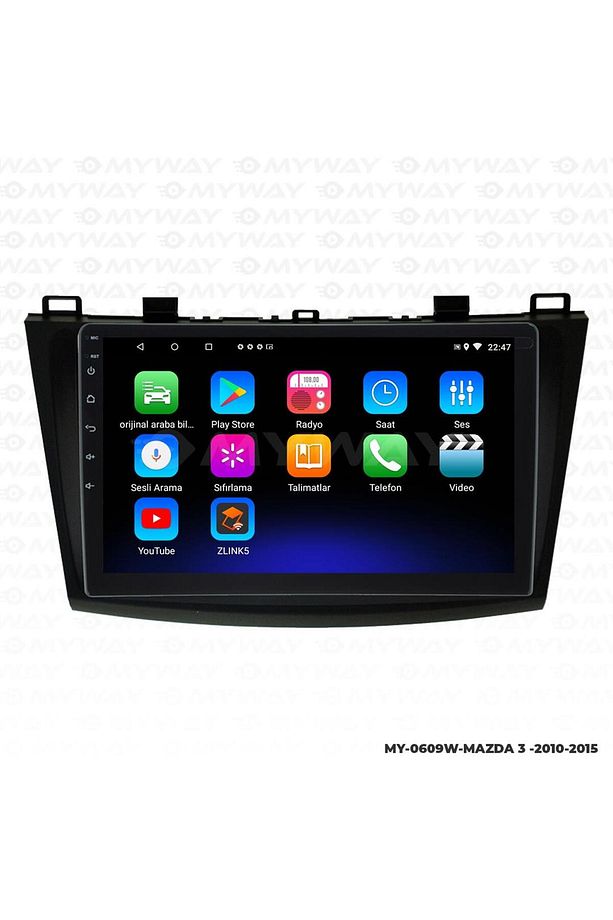 MAZDA 3 ANDROİD 12 MULTİMEDYA CARPLAY 2GB RAM+32GB HDD 2010-2015 NAVİGASYON EKRAN - 1