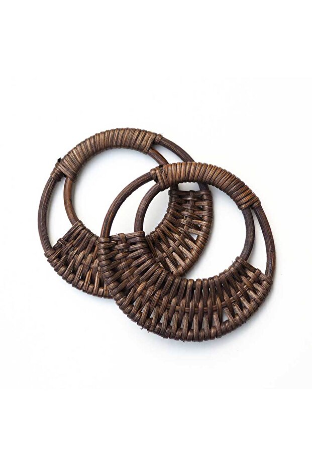 Bambu Çanta Sapı // Ay Model / CEVİZ Renk - 1