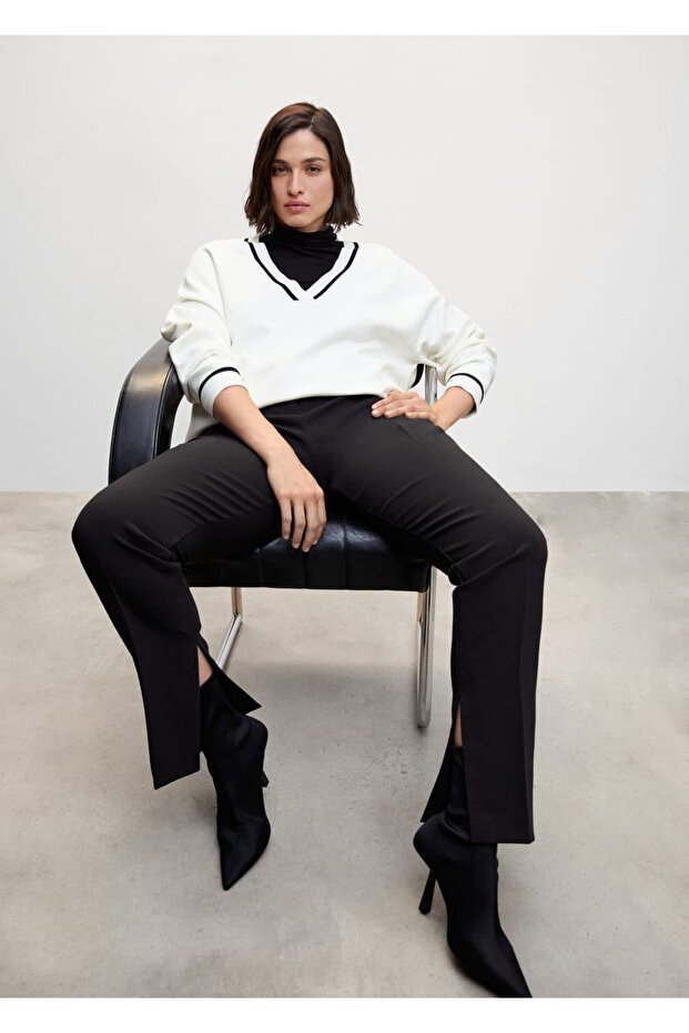 Kontrast V Yakalı Kazak - 6