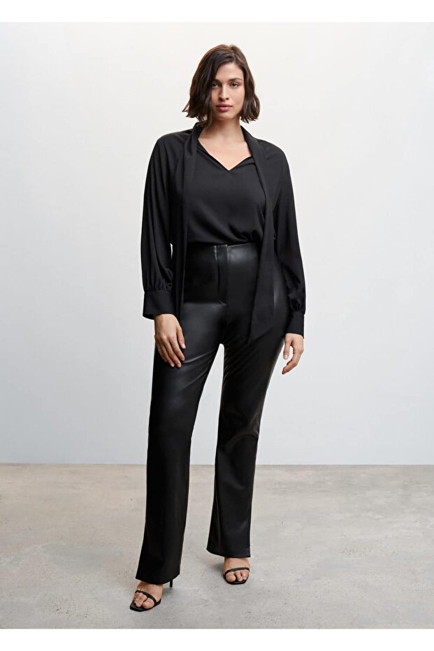 Deri Görünümlü Pantolon - 21