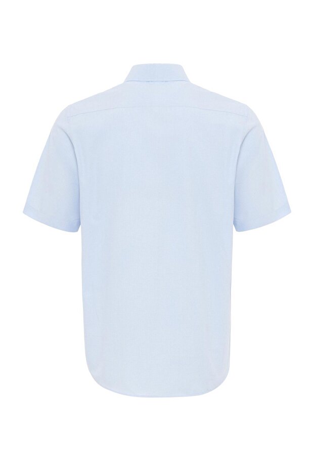 Kısa Kol Regular Kalıp Armürlü Gömlek - 4