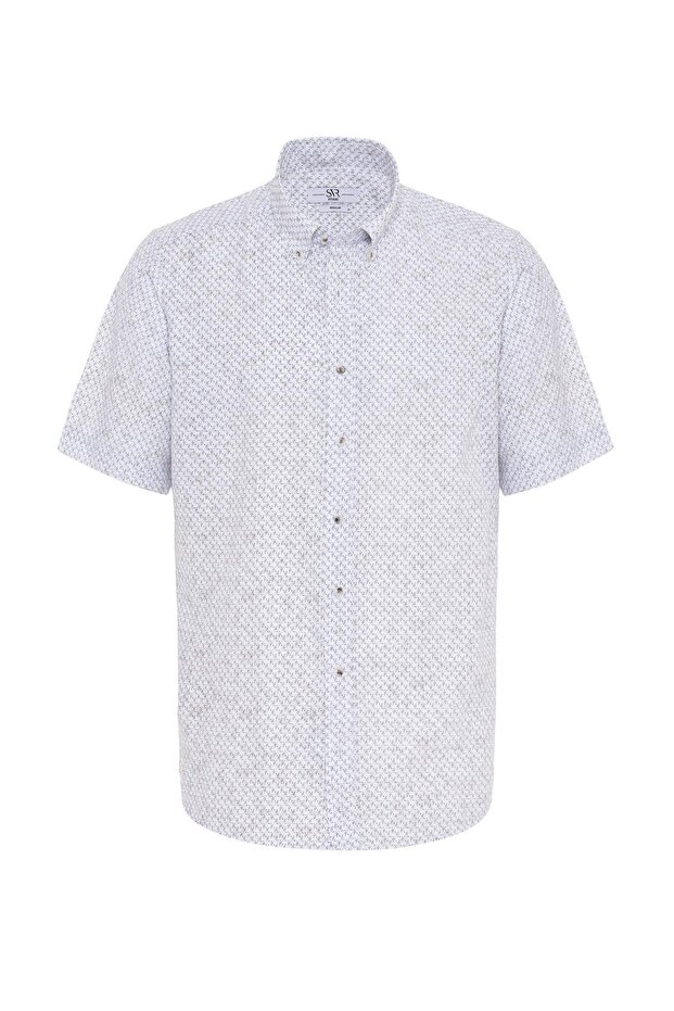 Kısa Kol Regular Kalıp Baskılı Gömlek - 1