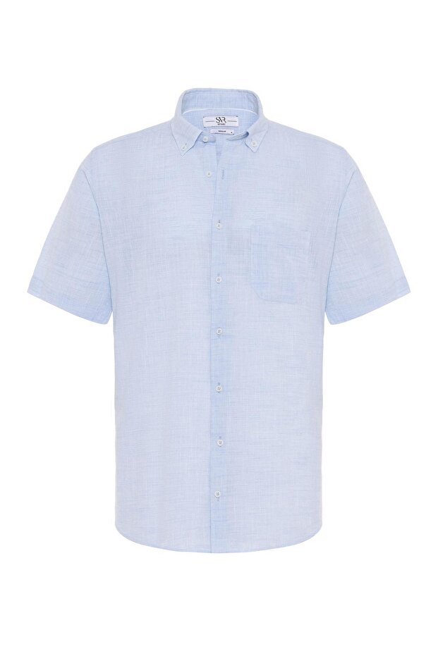 Kısa Kol Regular Kalıp Düz Gömlek - 1