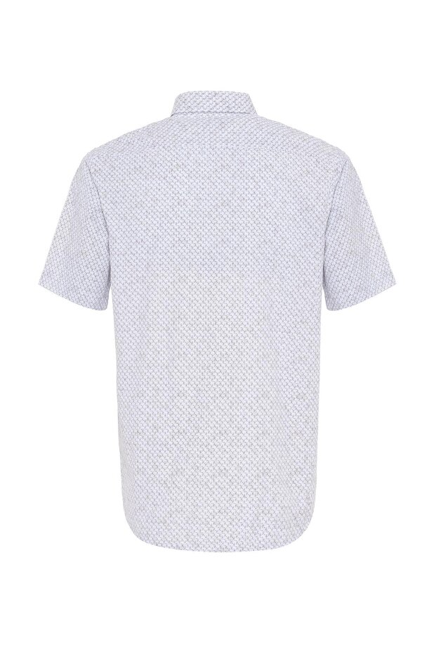 Kısa Kol Regular Kalıp Baskılı Gömlek - 4