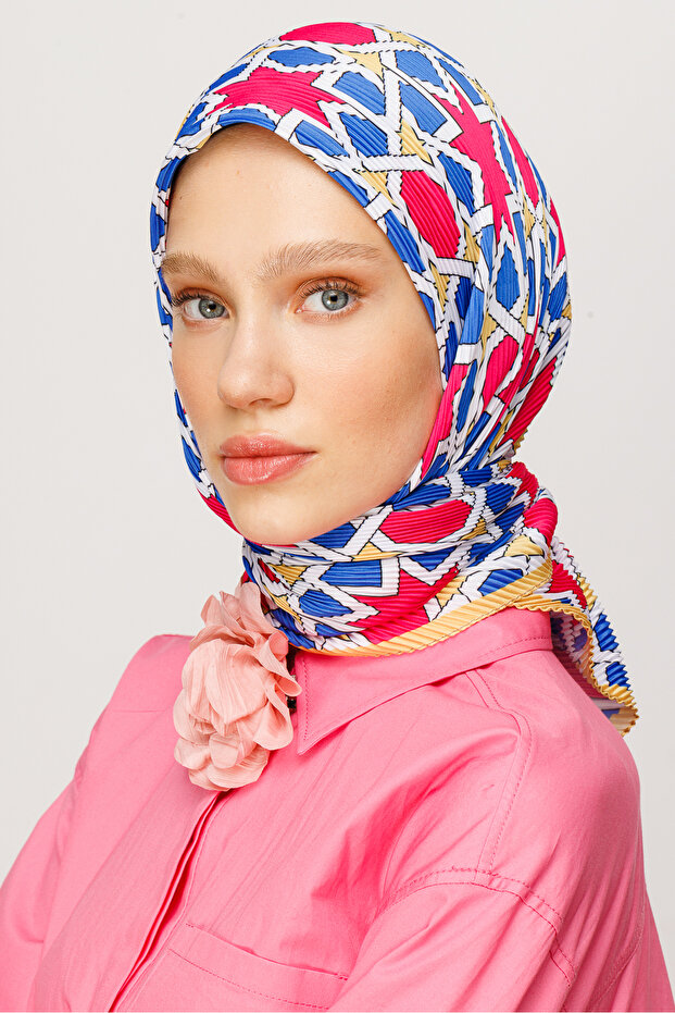 Şira Pattern Pleated Scarf - 8